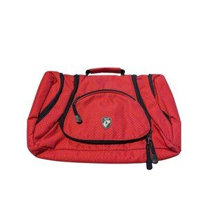 Heys Hanging Toiletry Bag Red Travel Luggage Multi Zip 8 Compartments No Mirror